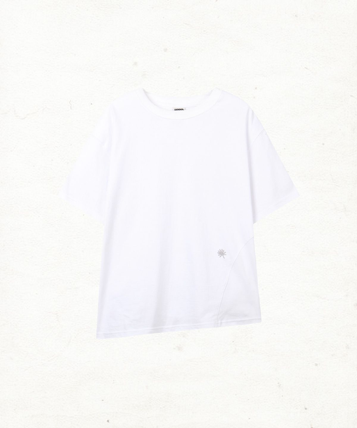 단델(DANDEL) DD asym side rib tee (WHITE)