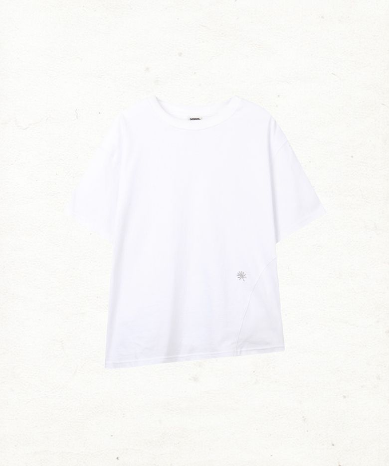 DD asym side rib tee (WHITE)