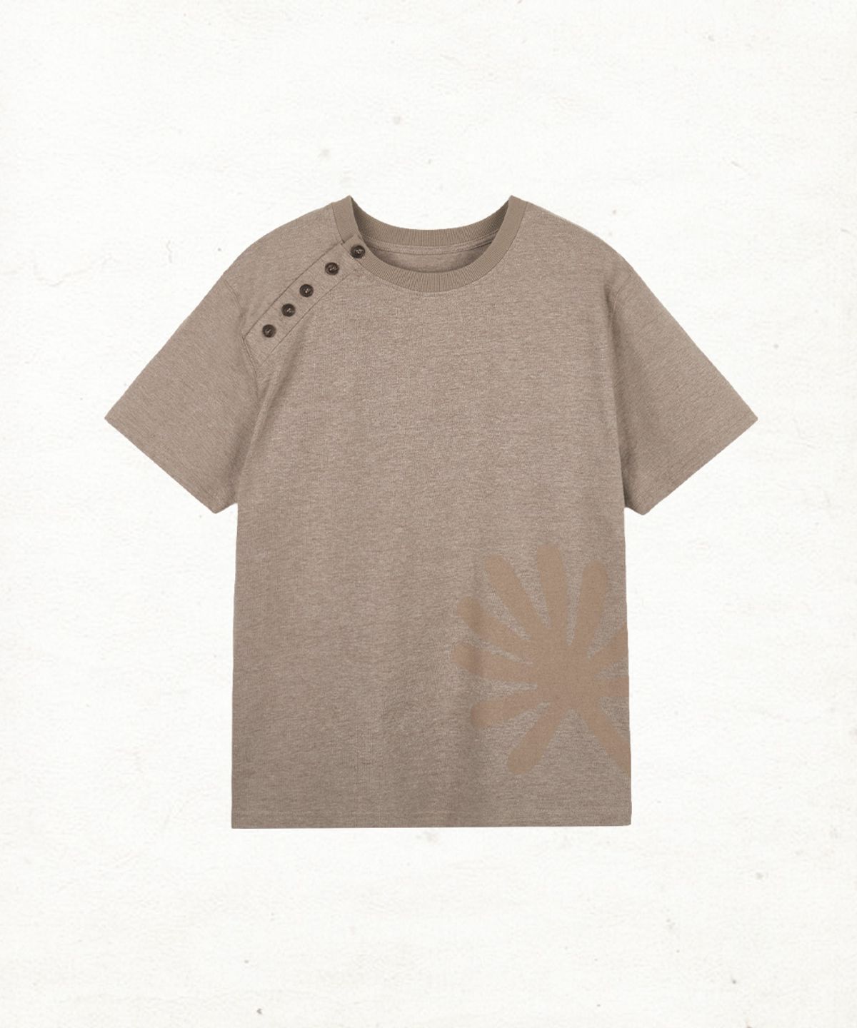 단델(DANDEL) DD shoulder button symbol tee (BEIGE)