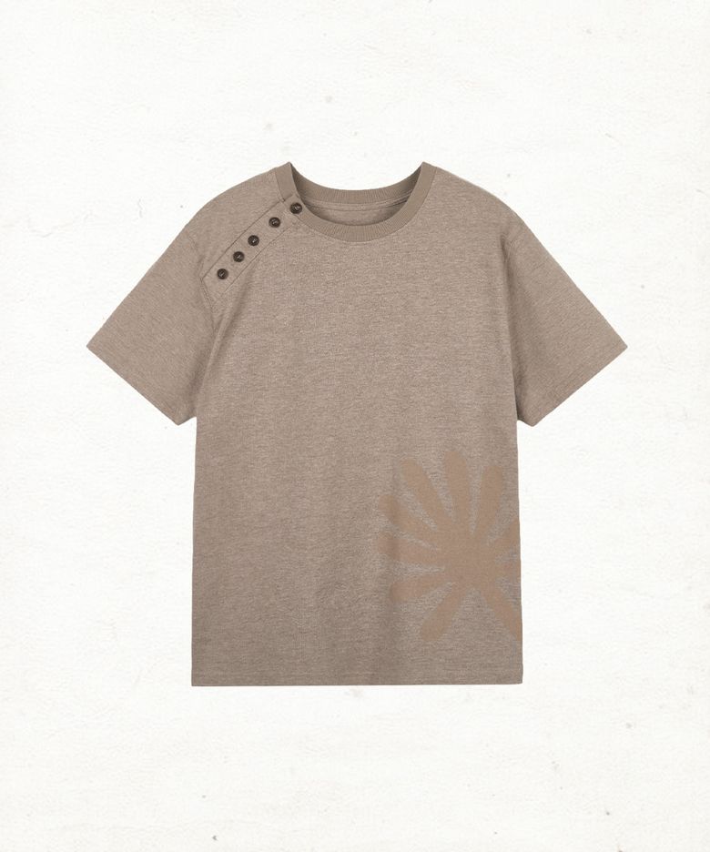 DD shoulder button symbol tee (BEIGE)