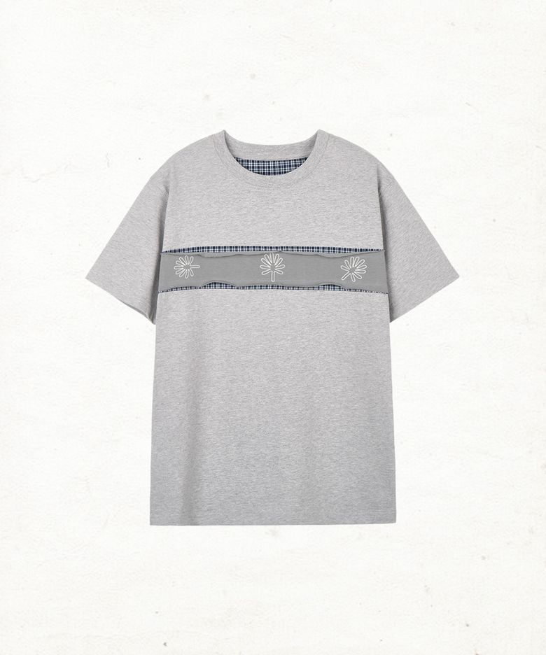 DD check inset symbol tee (GREY)