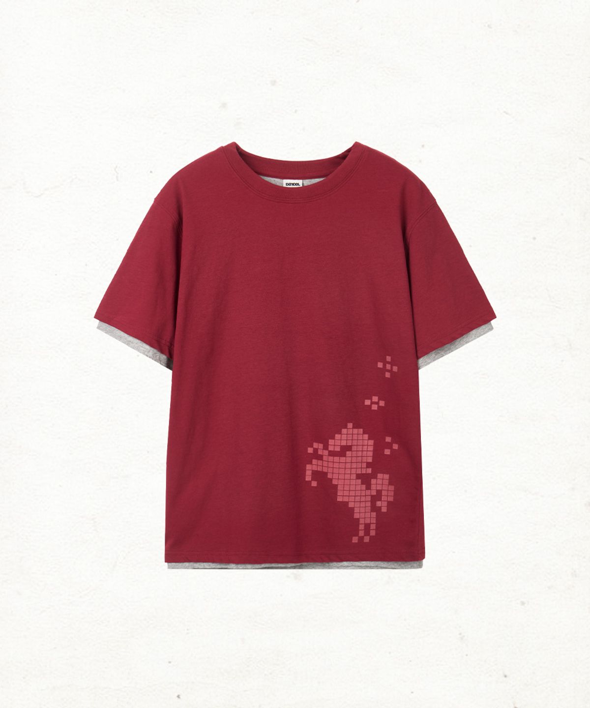 단델(DANDEL) DD layered pixel horse tee (RED)