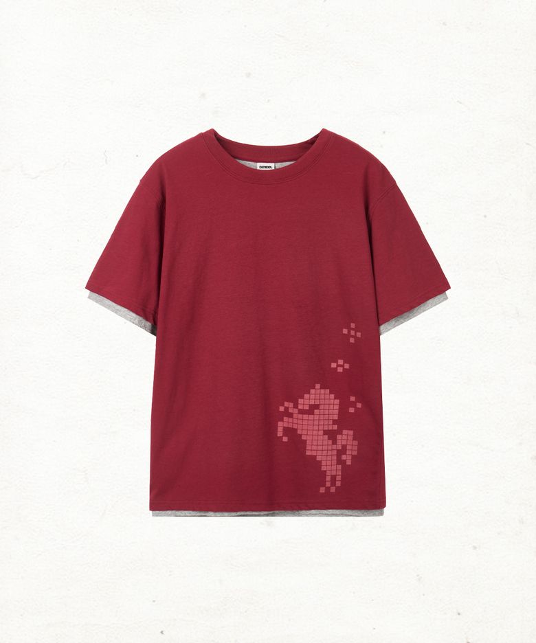 DD layered pixel horse tee (RED)