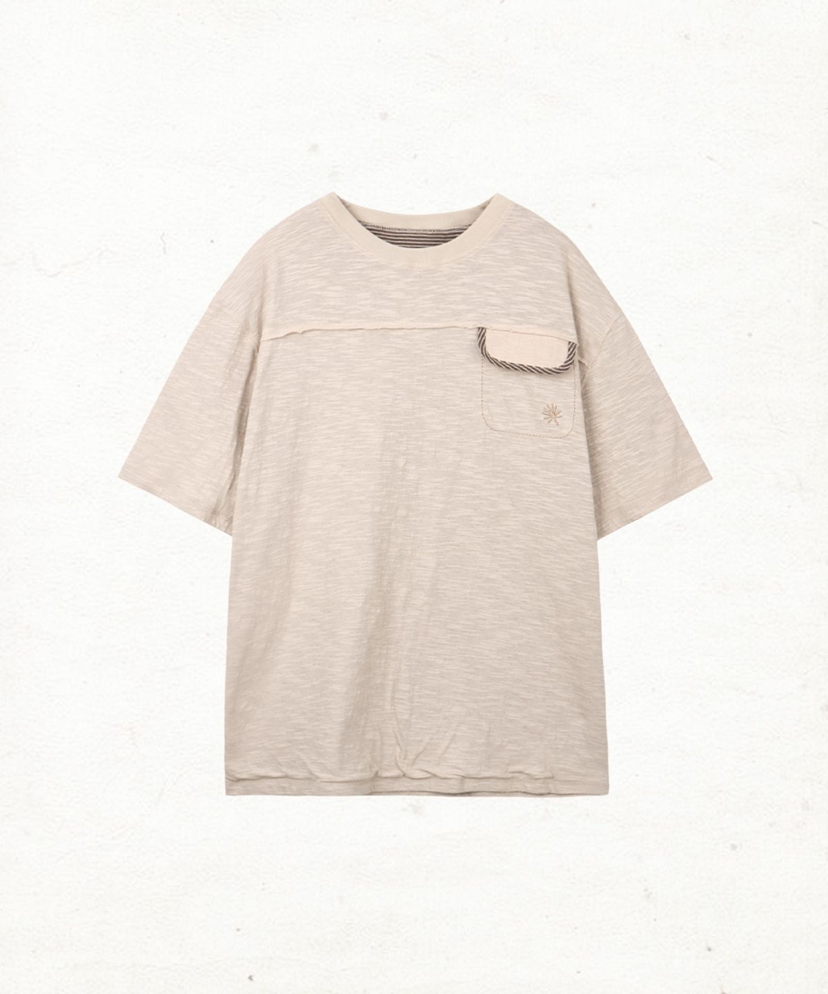 단델(DANDEL) DD reversible stripe pocket tee (BEIGE)