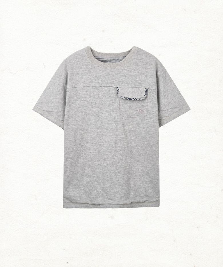 DD reversible stripe pocket tee (GREY)
