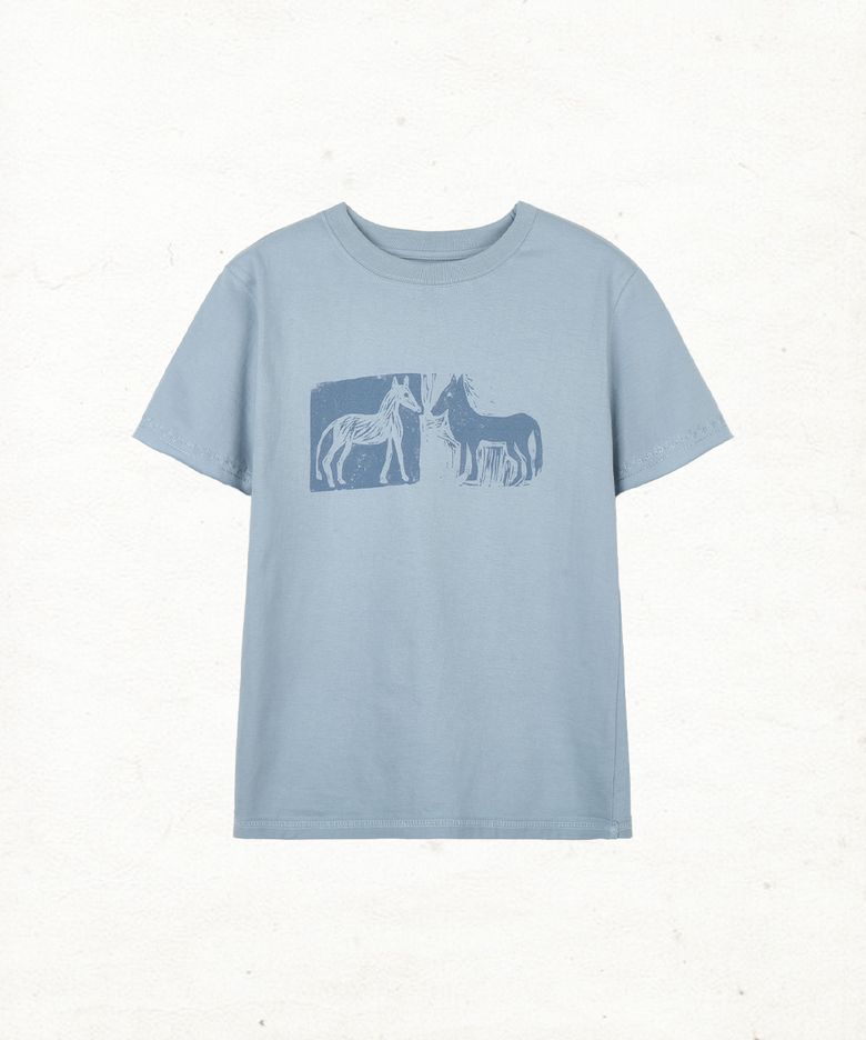DD two horse stitch tee (SKY BLUE)