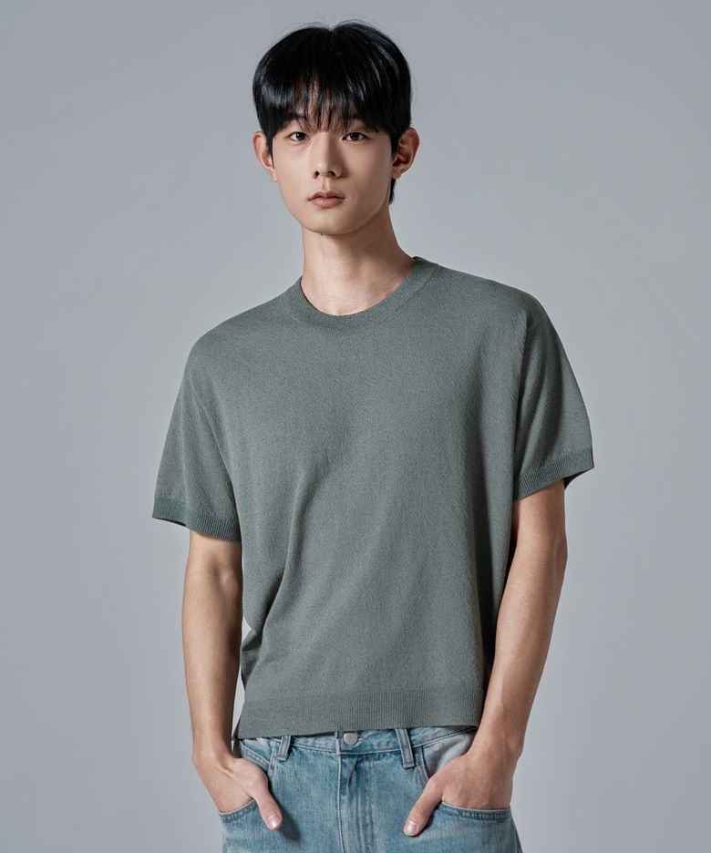 M1092 에어리 라운드 니트_세이지 그린