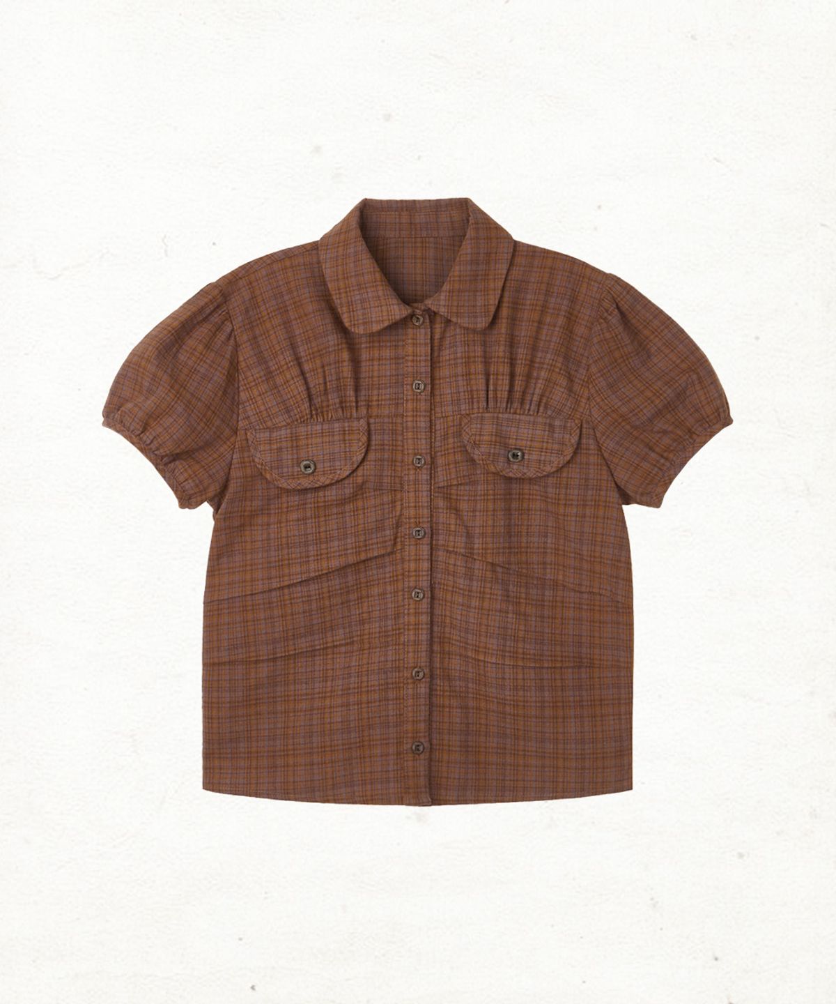 단델(DANDEL) DD pleats round pocket blouse (ORANGE)