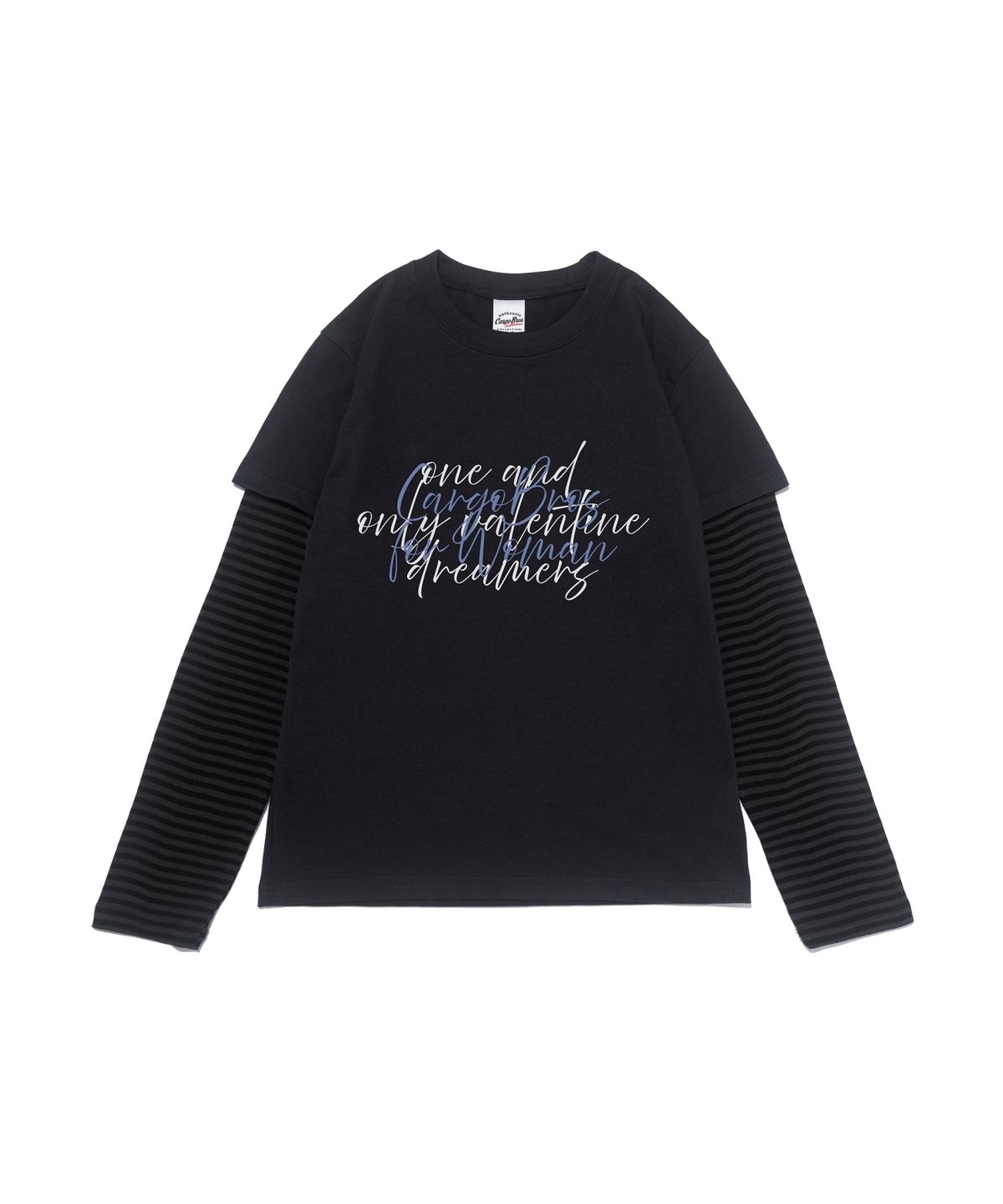카고브로스 포 우먼(CARGOBROS FOR WOMAN) 원앤온리 레터링 레이어드 긴팔티 (차콜)