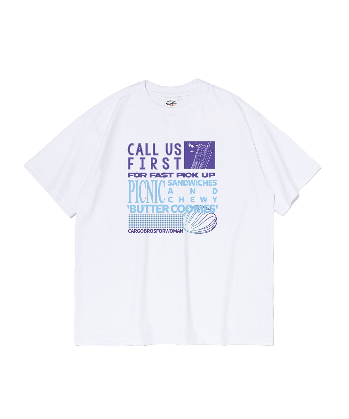 카고브로스 포 우먼(CARGOBROS FOR WOMAN) 퍼스트 피크닉 타이포 반팔티 (화이트)