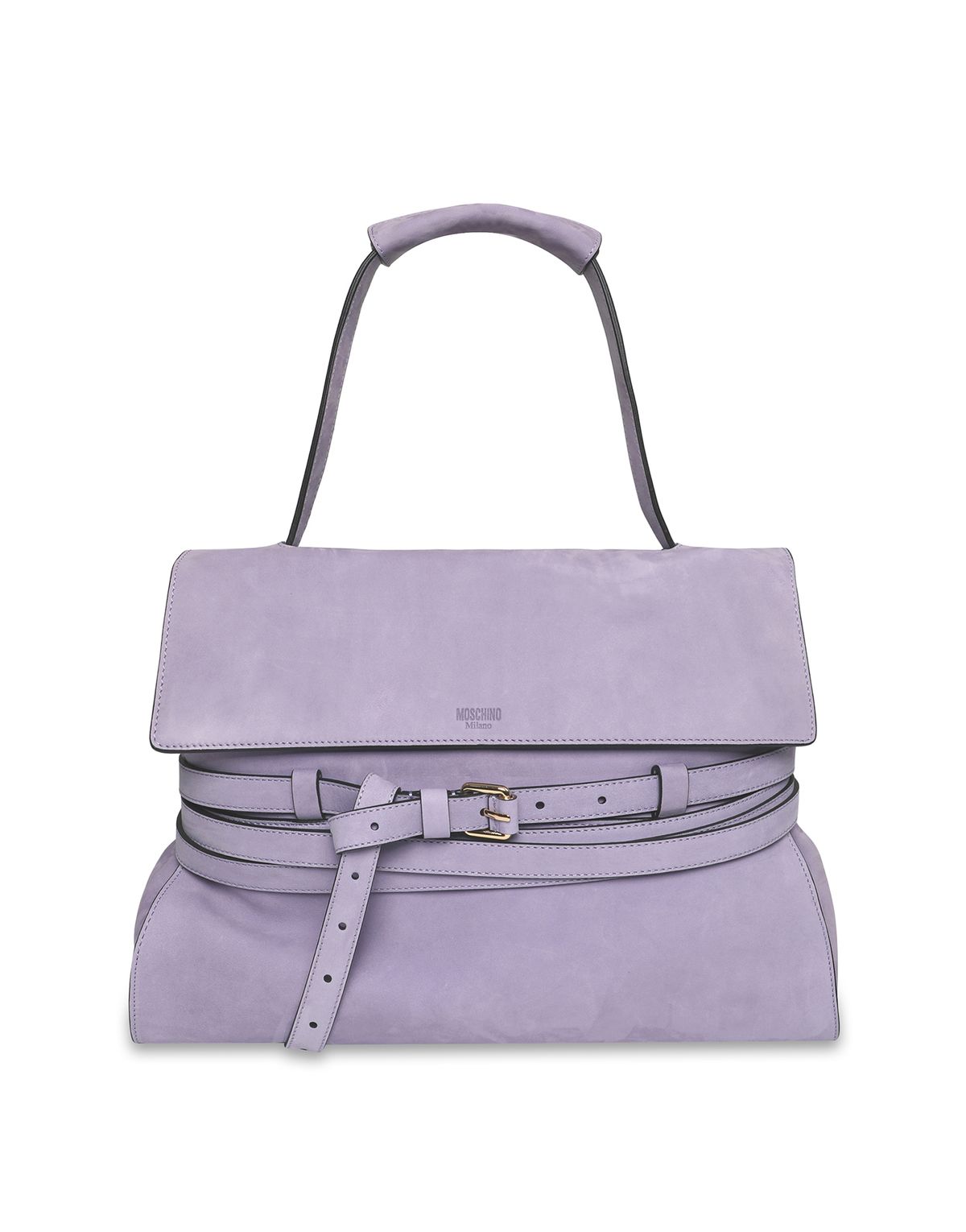 모스키노(MOSCHINO) 타이 미 누벅 미디엄 핸드백 LAVENDER
