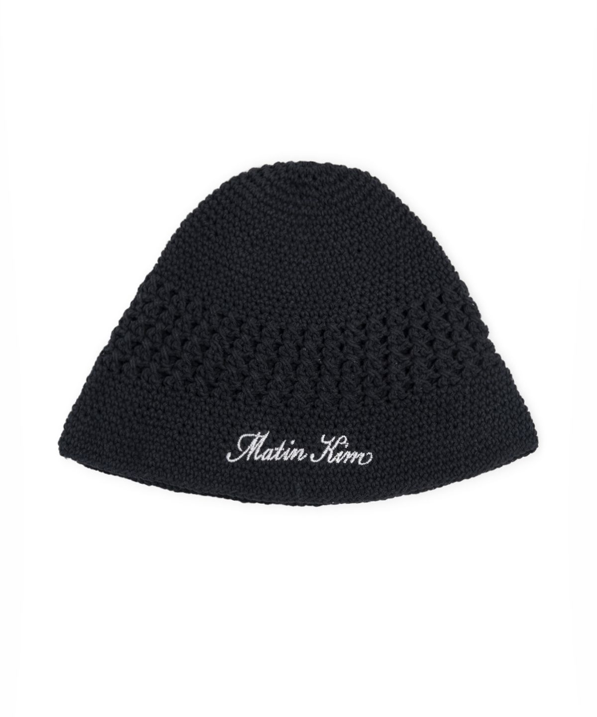 마뗑킴(MATIN KIM) CROCHET COTTON BUCKET HAT IN BLACK