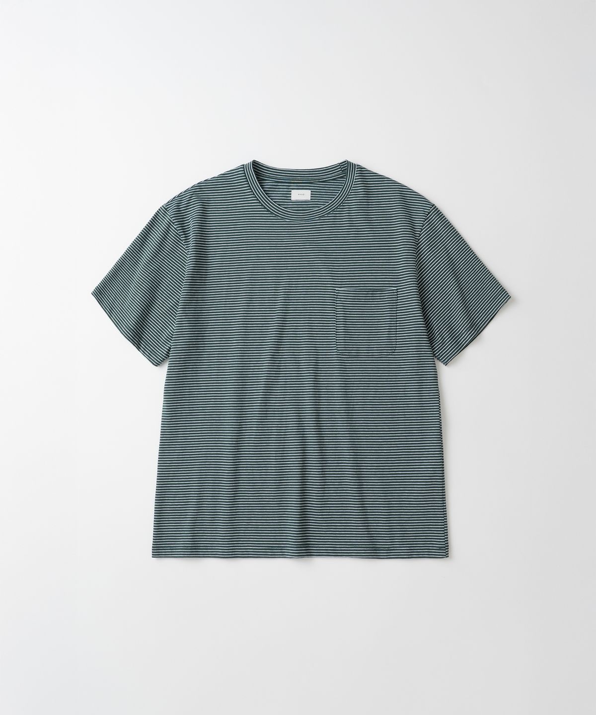 와기(WHAGI) Vintage Stripe S/S Pocket Tee (D.Green Stripe)