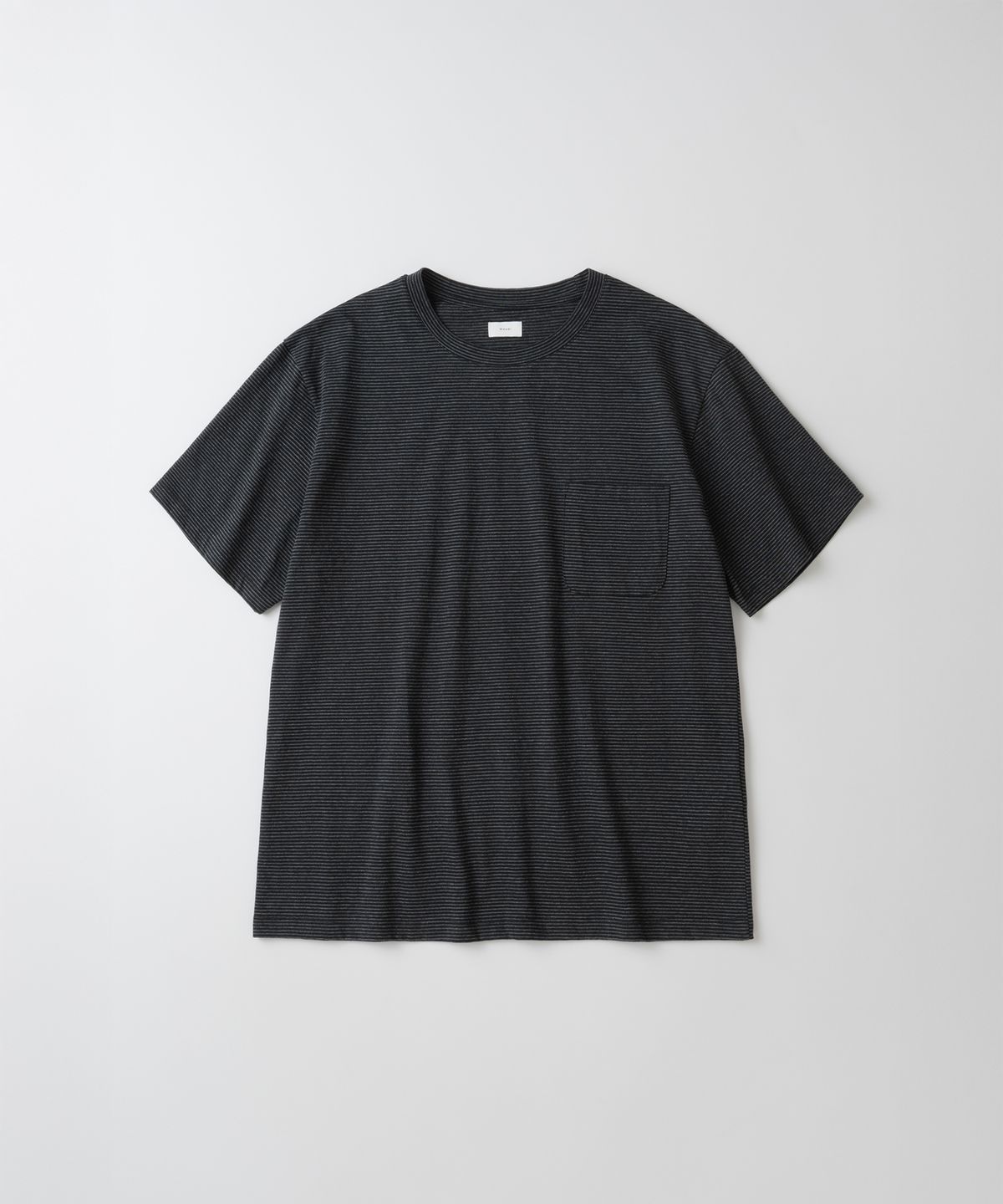 와기(WHAGI) Vintage Stripe S/S Pocket Tee (Black Stripe)