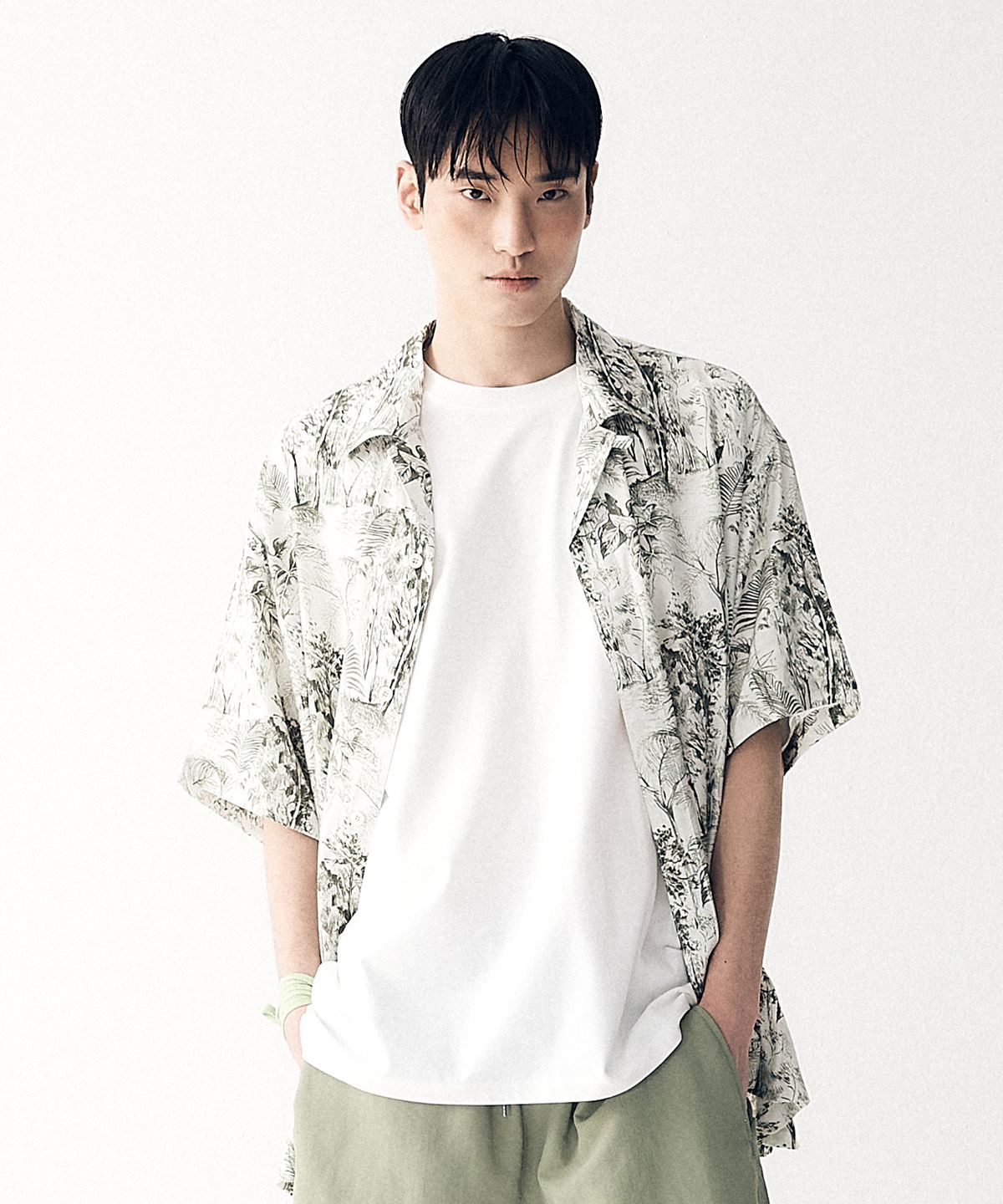 버킷(BUCKET) BEACH PATTERN SHIRT [GREEN]