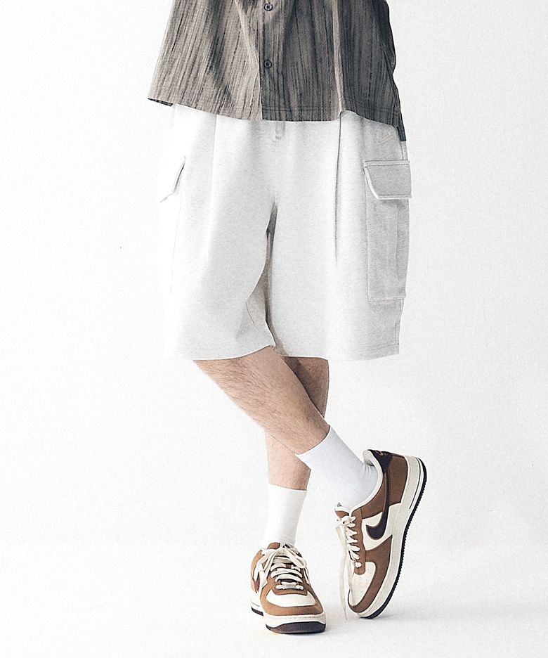 SWEAT CARGO SHORTS [OATMEAL]