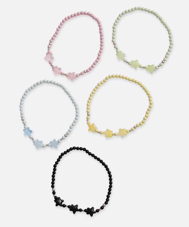 Star glass swarovski pearl Bracelet 스타 글라스 스와로브스키 크리스탈 진주 비즈 팔찌 3mm