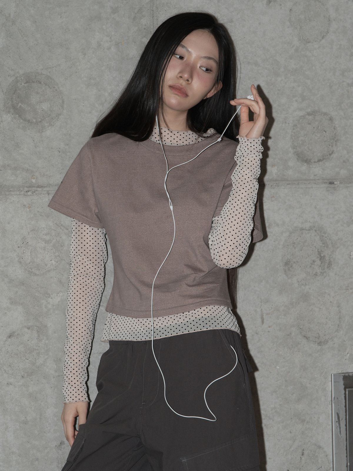 스웨이글로우(SWAYGLOW) 피그먼트  수소 스티치 티셔츠 (BR)
