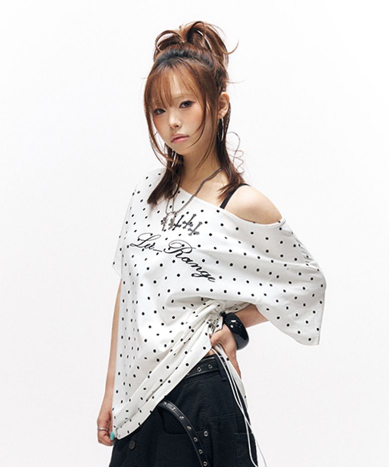 DOT CROSS STRING T SHIRT WHITE