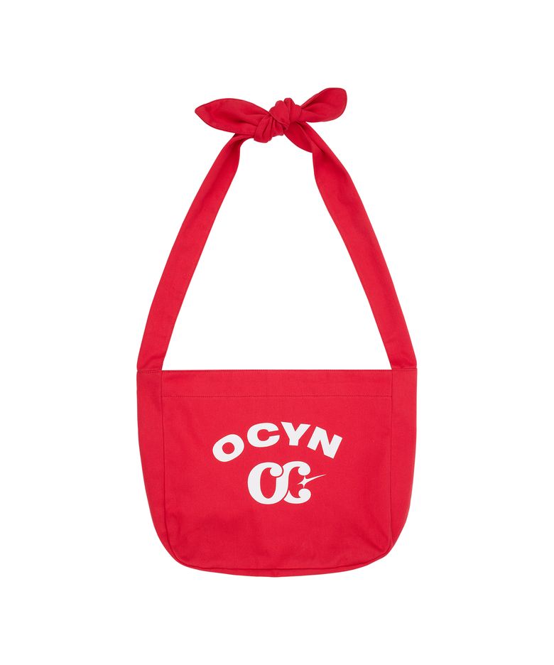 RIBBON TIED SHOULDER BAG RED