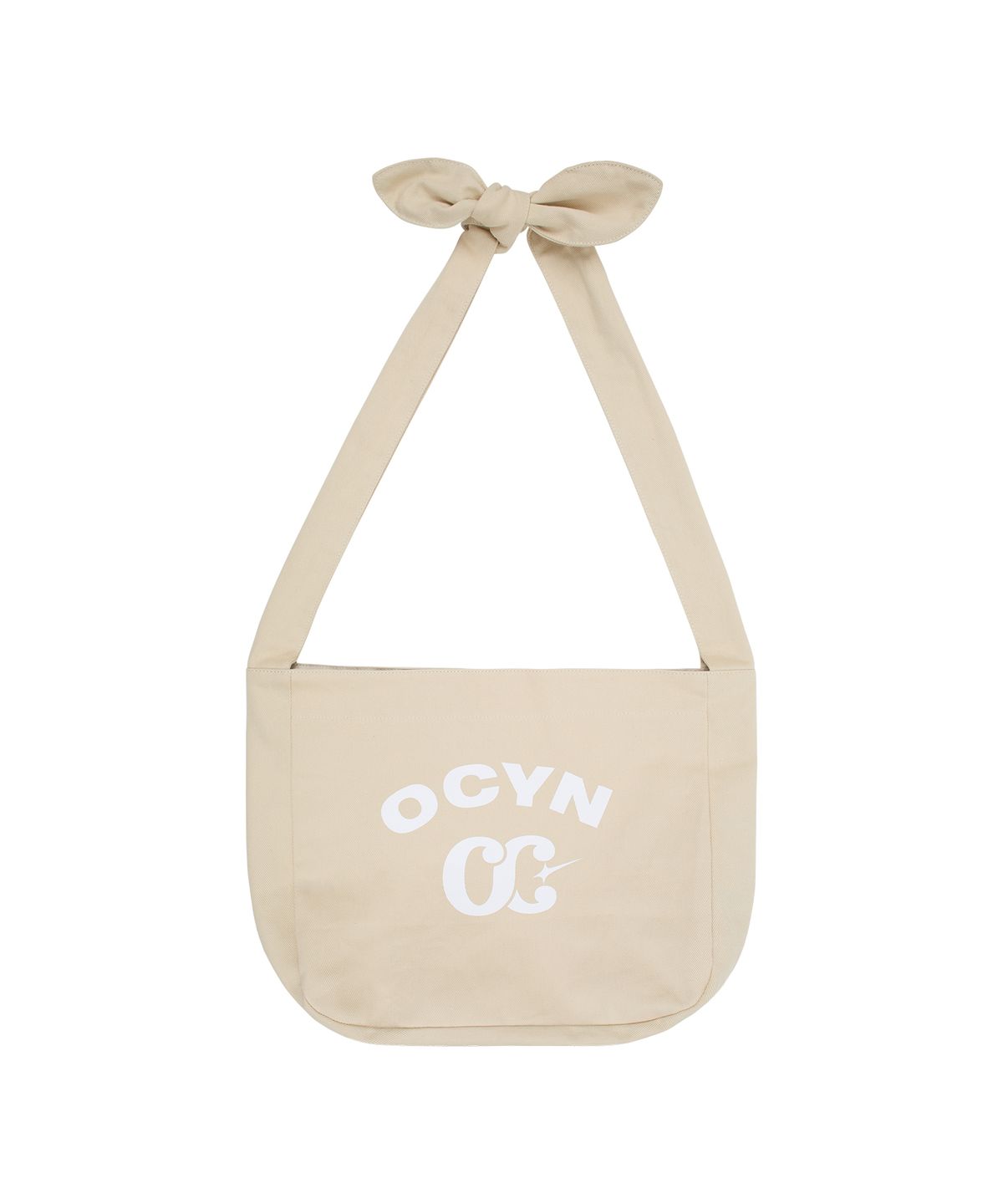 오브콜스와이낫(OFCOURSEWHYNOT) RIBBON TIED SHOULDER BAG IVORY