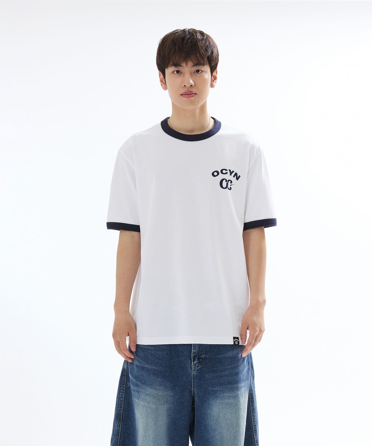 오브콜스와이낫(OFCOURSEWHYNOT) RINGER T-SHIRT WHITE