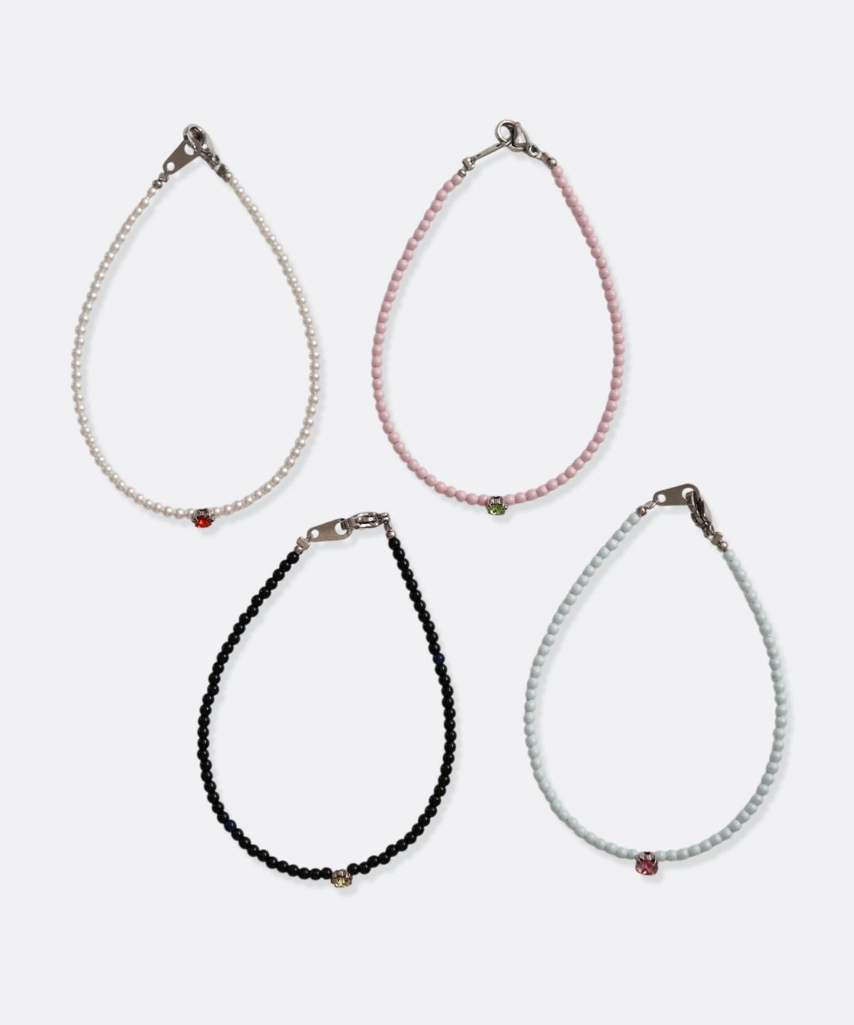 봉보(BONBEAU) Bold crystal pearl Bracelet 스와로브스키 크리스탈 큐빅 진주 비즈 팔찌 4mm