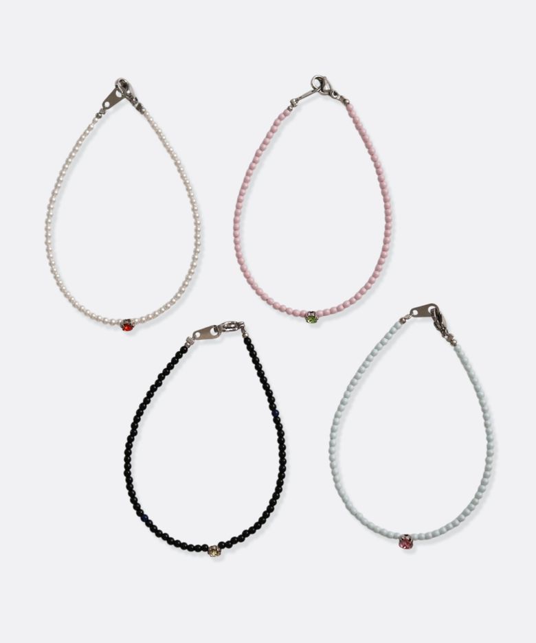 Bold crystal pearl Bracelet 스와로브스키 크리스탈 큐빅 진주 비즈 팔찌 4mm