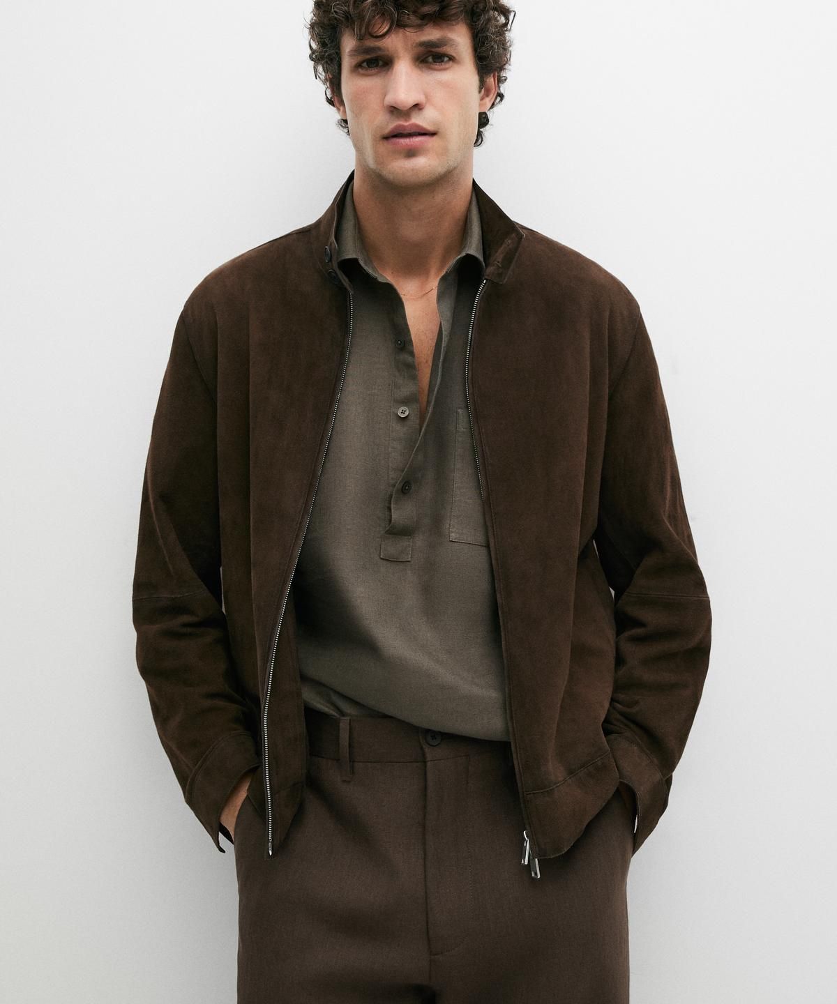마시모두띠(MASSIMO DUTTI) 스웨이드 레더 재킷