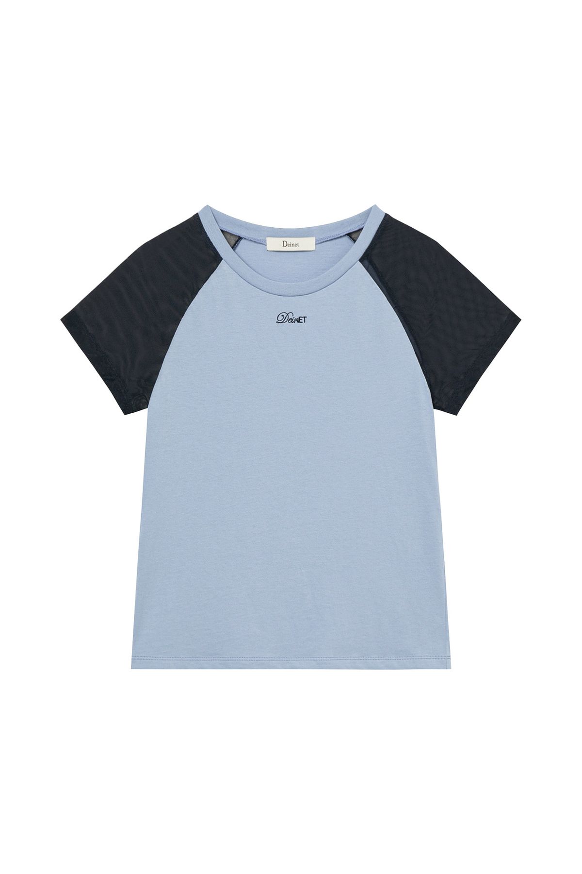 다이닛(DEINET) MESH CONTRAST RAGLAN T-SHIRT IN BLUE