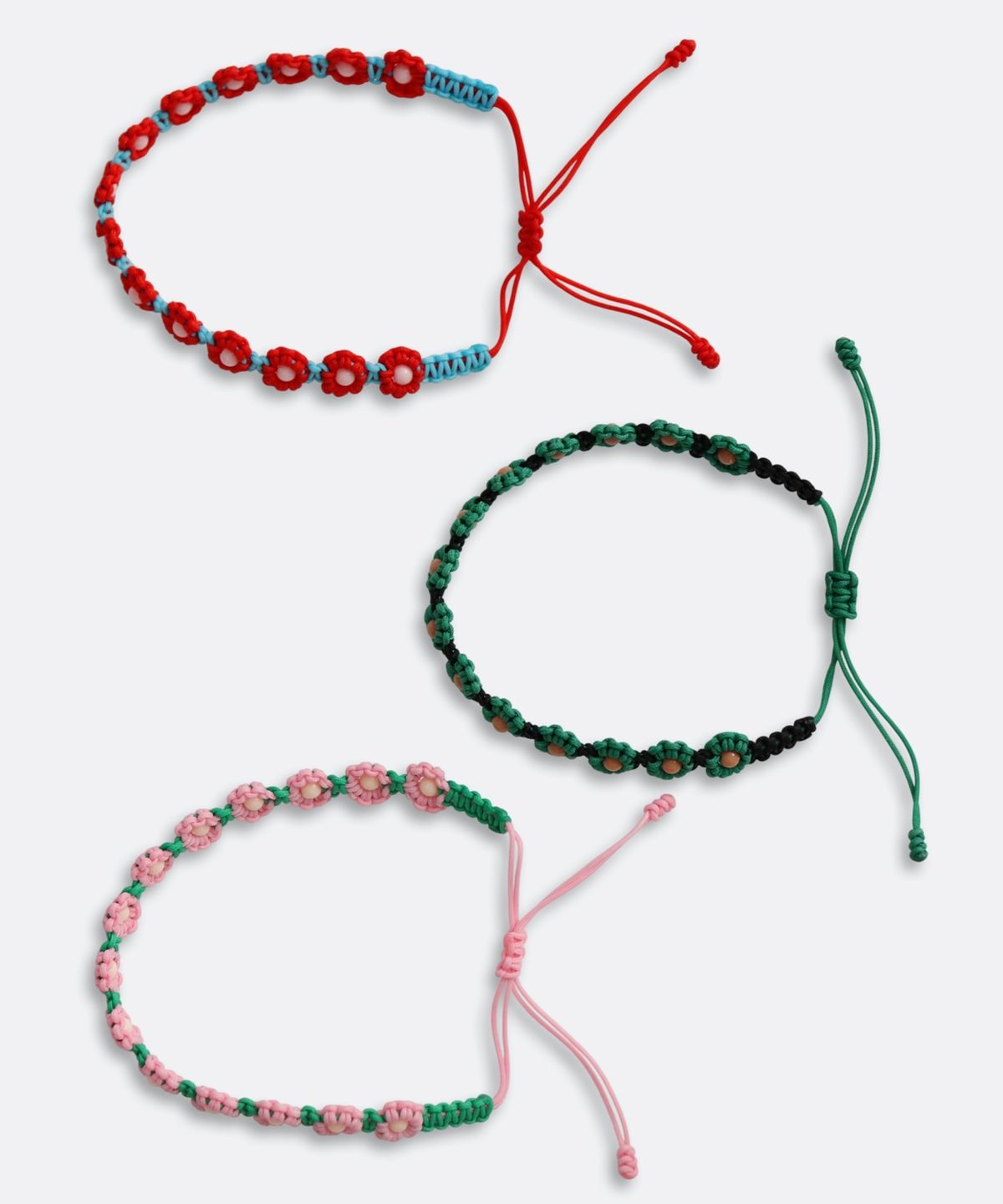 봉보(BONBEAU) Flower garden color knot Bracelet 플라워 가든 핸드메이드 컬러 매듭 팔찌