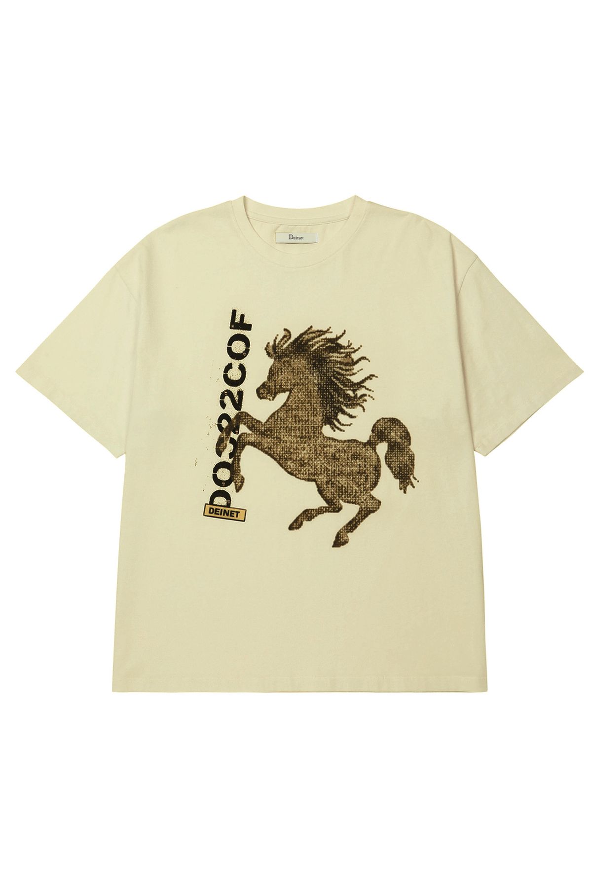 다이닛(DEINET) HORSE GRAPHIC T-SHIRT IN BEIGE