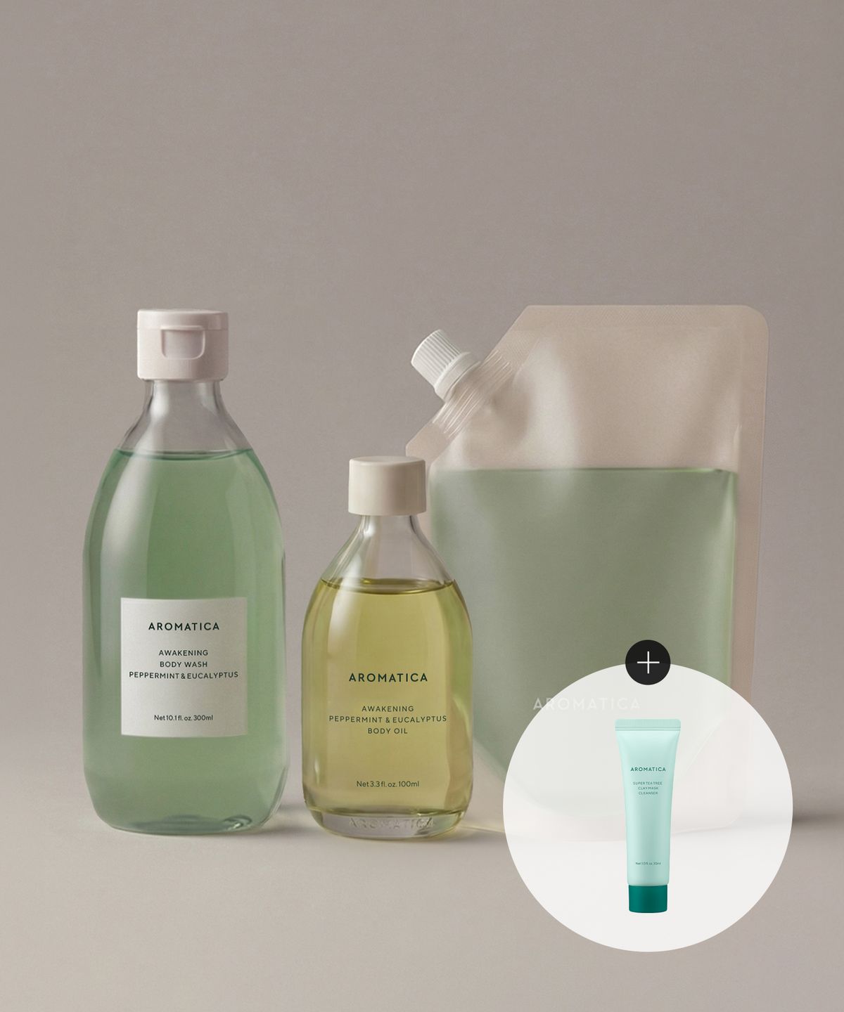 아로마티카(AROMATICA) [SET] 어웨이크닝 바디워시 본품+리필+오일 세트 (+슈퍼티트리 클렌저 30ML)