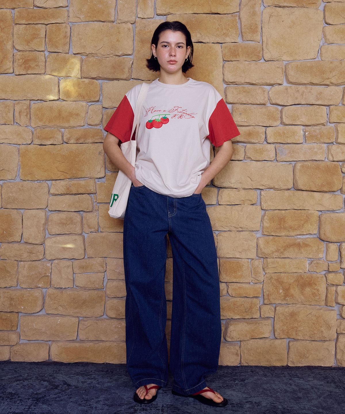 프리터(FRITUR) Cherry Tomato T-Shirt Light beige_F262TS01