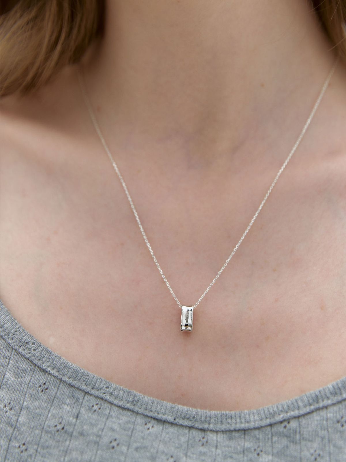 미메시(MIMESI) [925 silver] Melting Ring Necklace