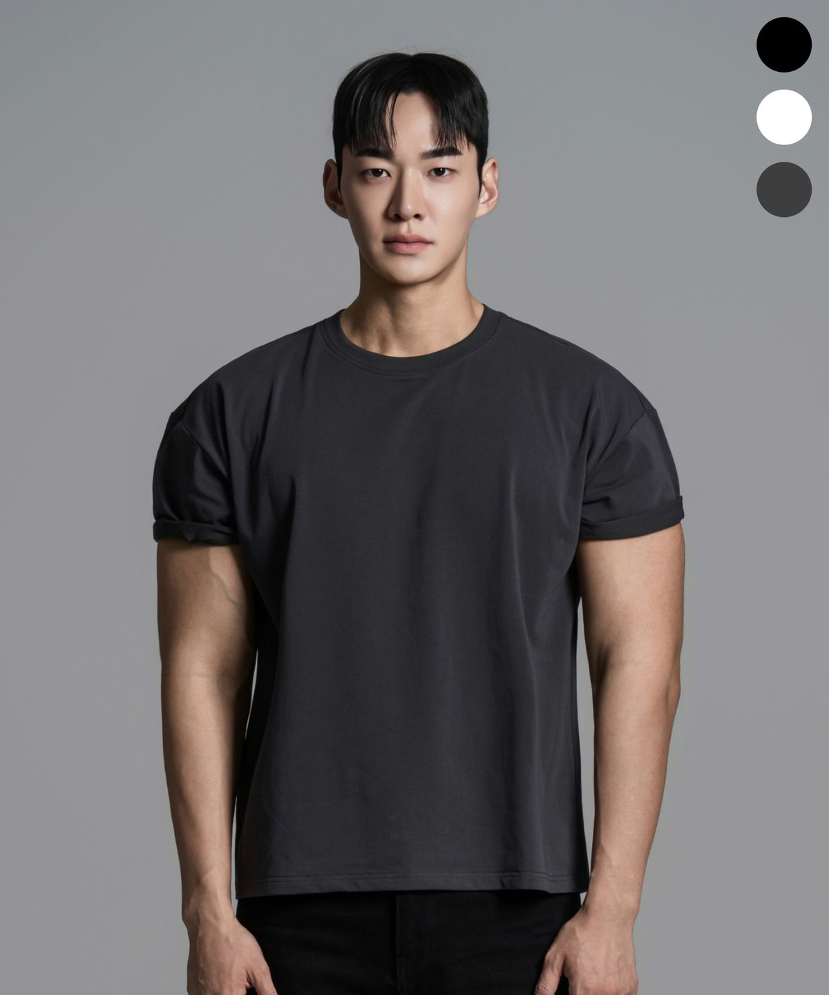 어센더(ASCENDER) 레귤러핏 세미크롭 숏슬리브 3color