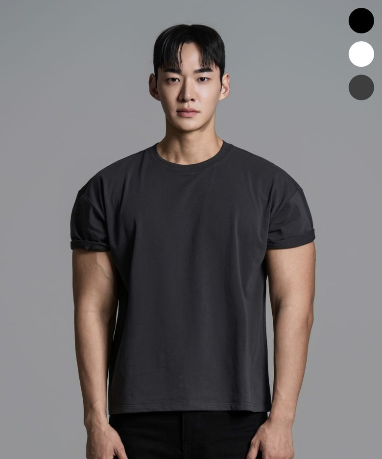 레귤러핏 세미크롭 숏슬리브 3color