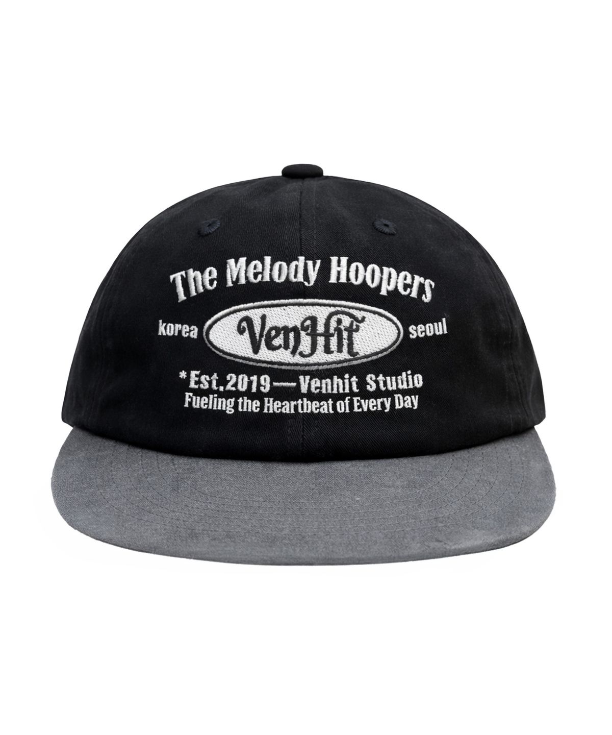 벤힛(VENHIT) Melody Hoopers 배색 일자챙 캡_블랙차콜