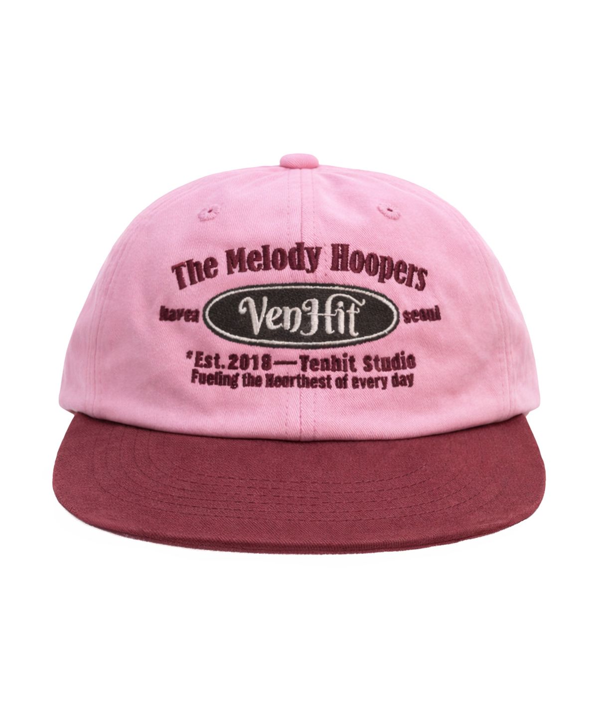 벤힛(VENHIT) Melody Hoopers 배색 일자챙 캡_핑크버건디