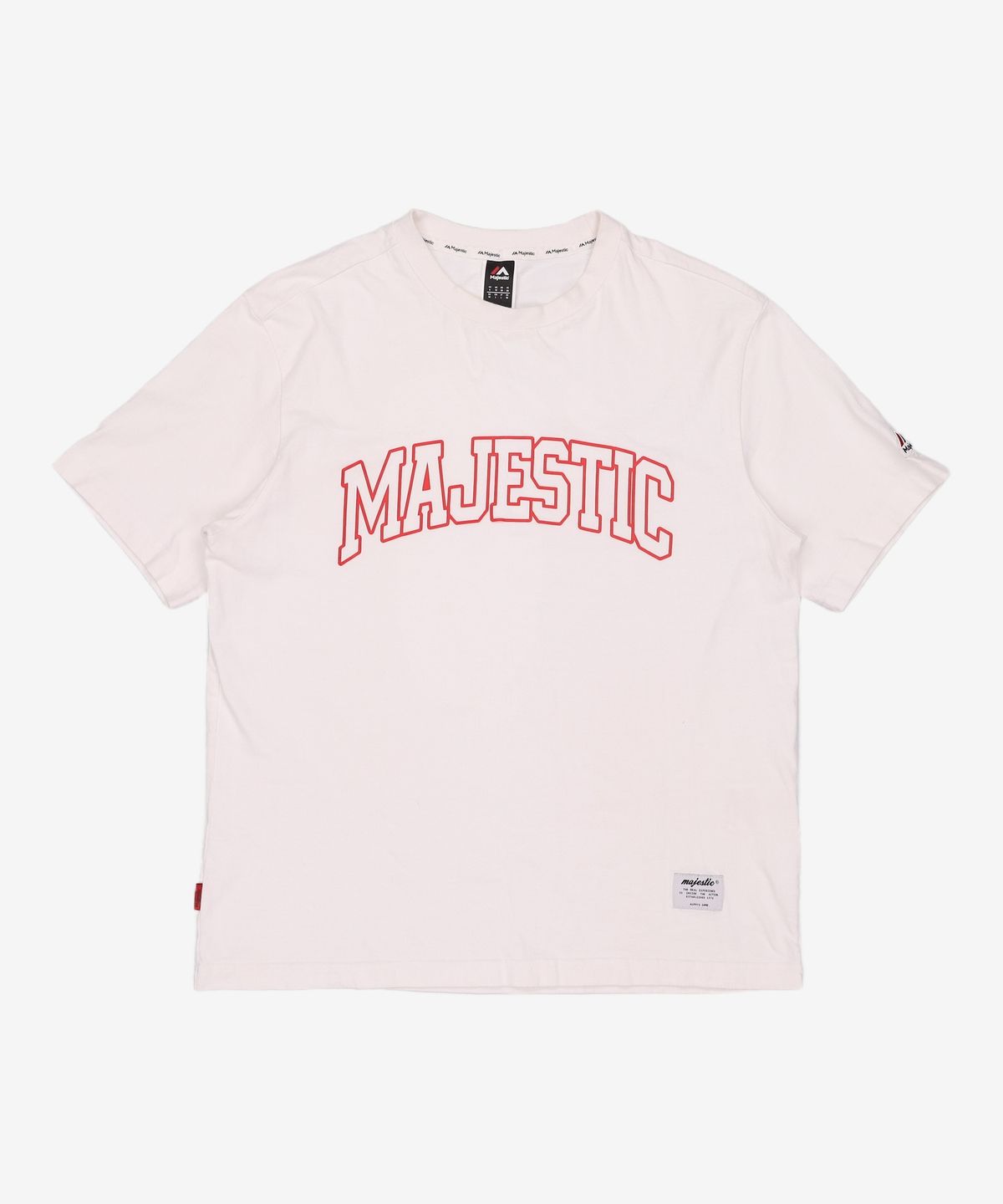 마제스틱(MAJESTIC) 아치 로고 크루넥 티셔츠 화이트[ML183UCATS003] 95