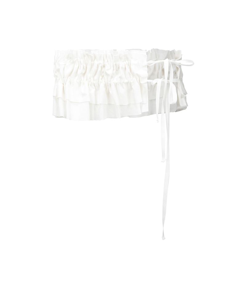 SHIRRING LAYERED BELT IVORY