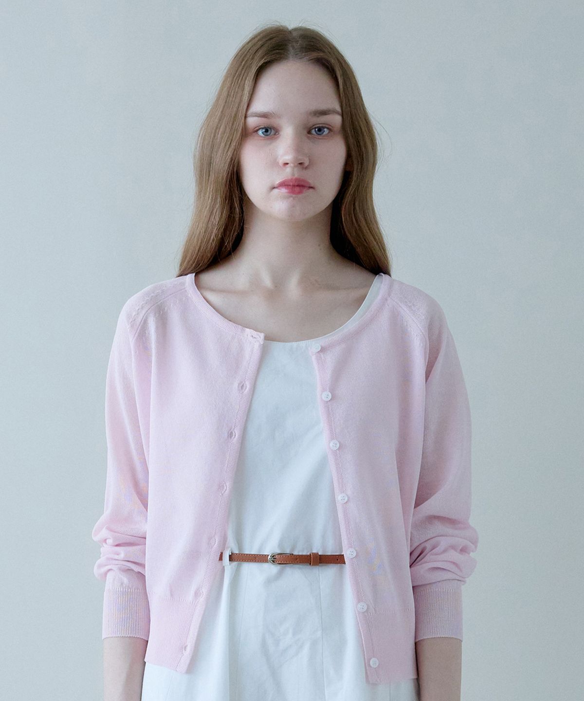힐리오트(HEALIOTE) DAILY SUMMER REGLAN CARDIGAN_PINK