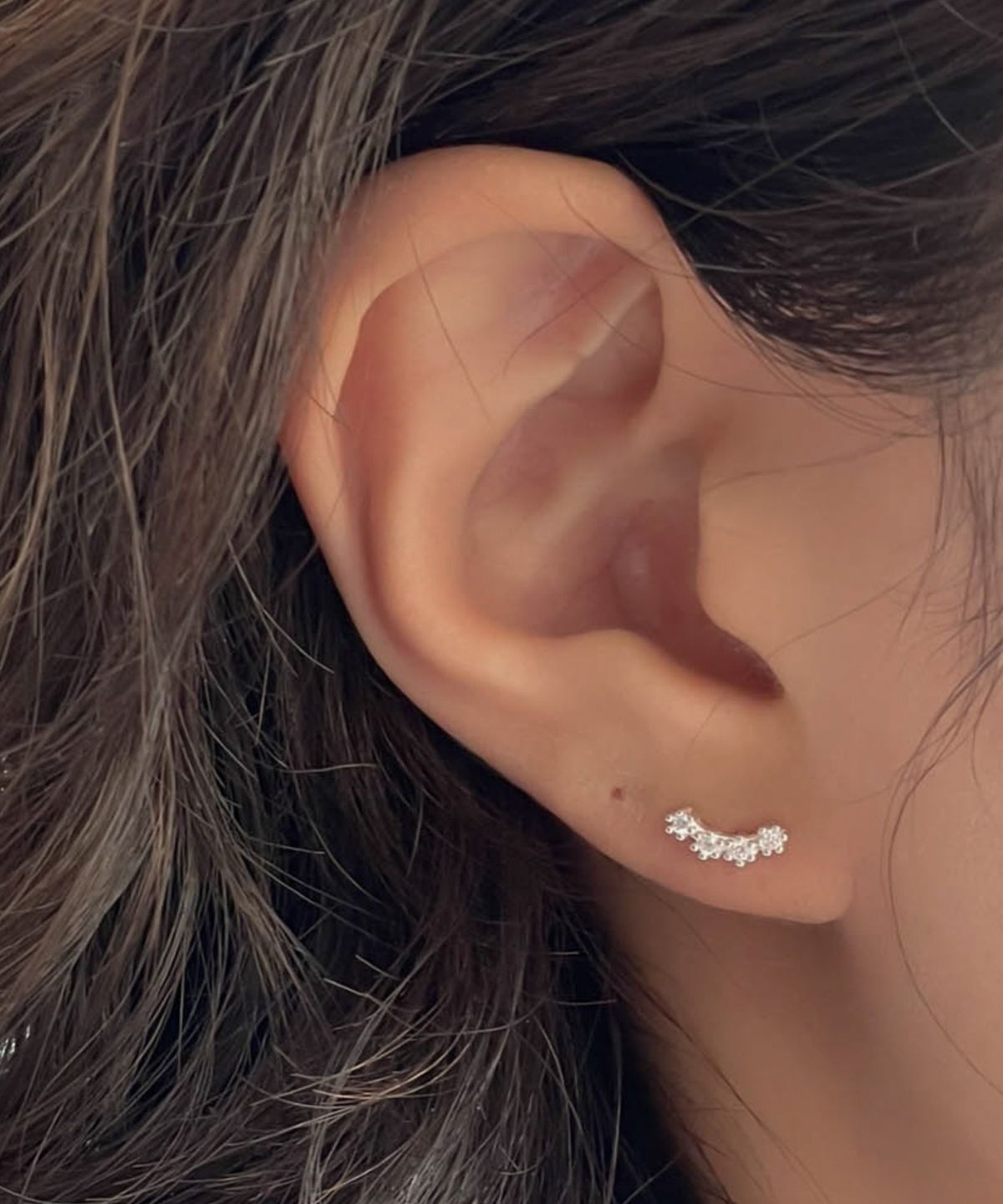 바라두(BARADU) 925 Natural curve stud earrings