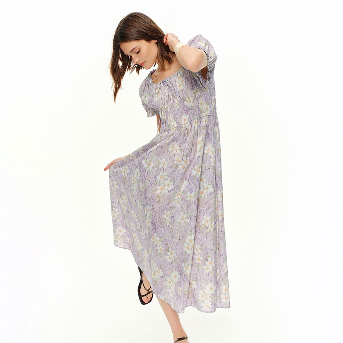 에이앤레이(AEIREI) AR_Floral smocked midi dress