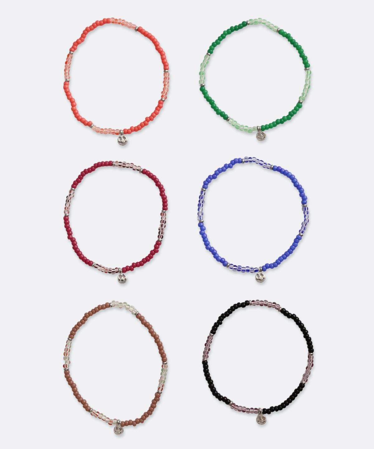 봉보(BONBEAU) Color stripe mix beads Bracelet 투명 스트라이프 컬러 믹스 비즈 팔찌