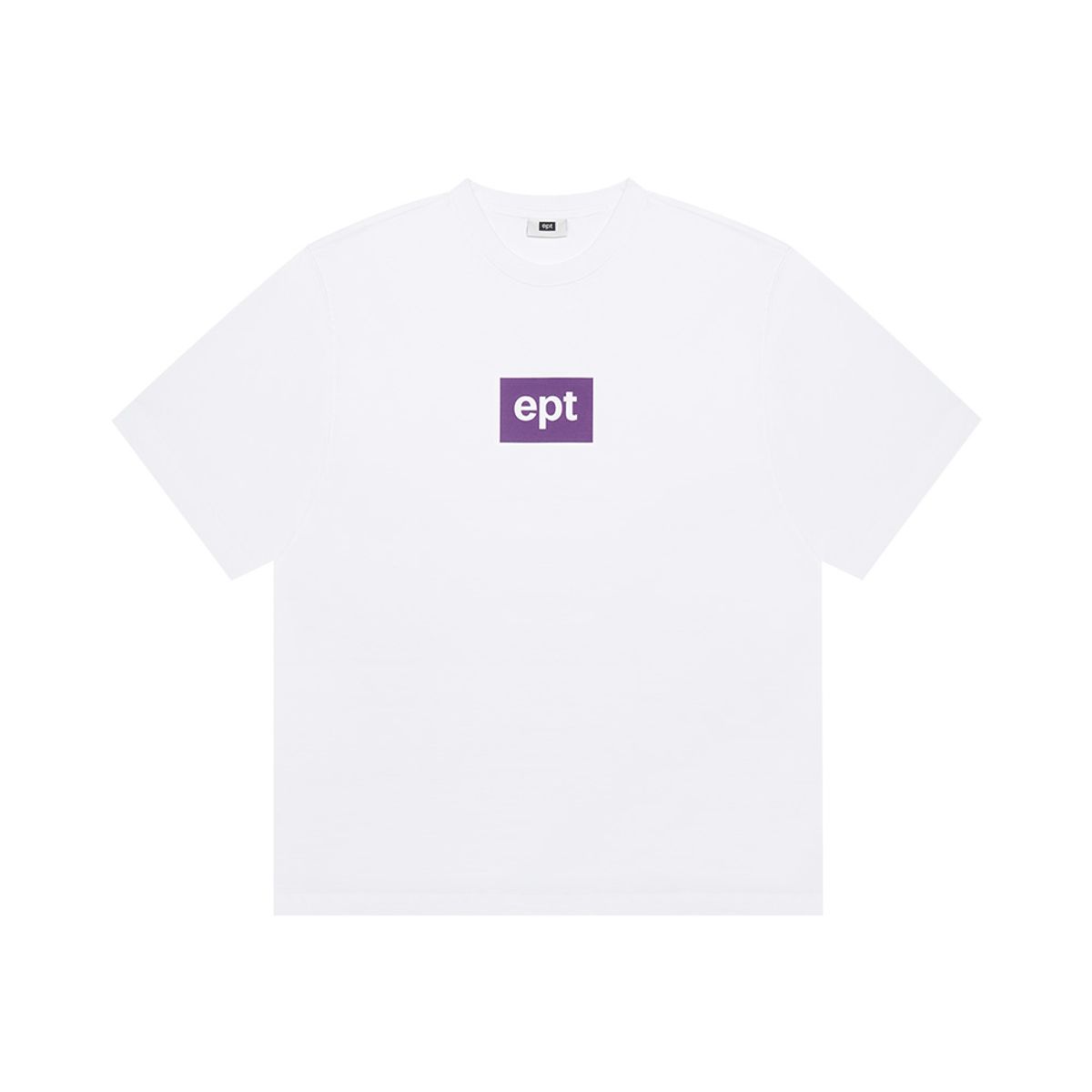 이피티(EPT) COLOR BOX LOGO T-SHIRT (WHITE/PLUM)
