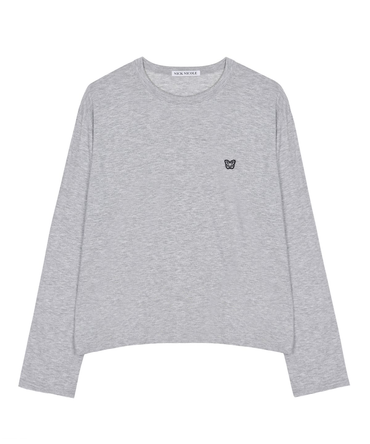 닉앤니콜(NICK&NICOLE) BUTTERFLY LONG SLEEVE T-SHIRT_MELANGE