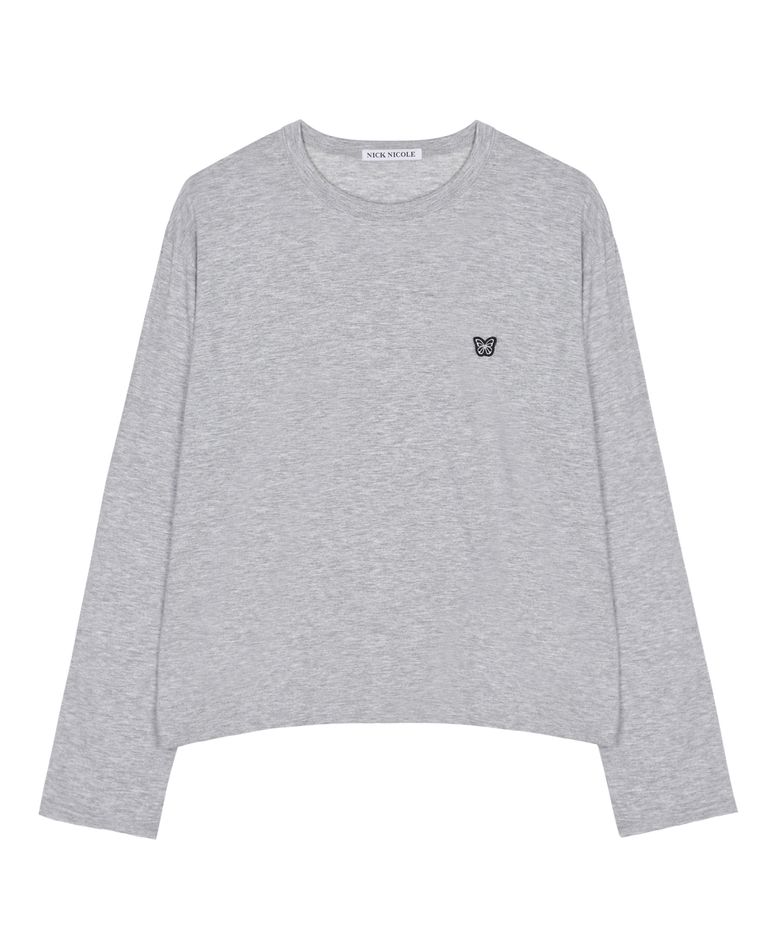 BUTTERFLY LONG SLEEVE T-SHIRT_MELANGE
