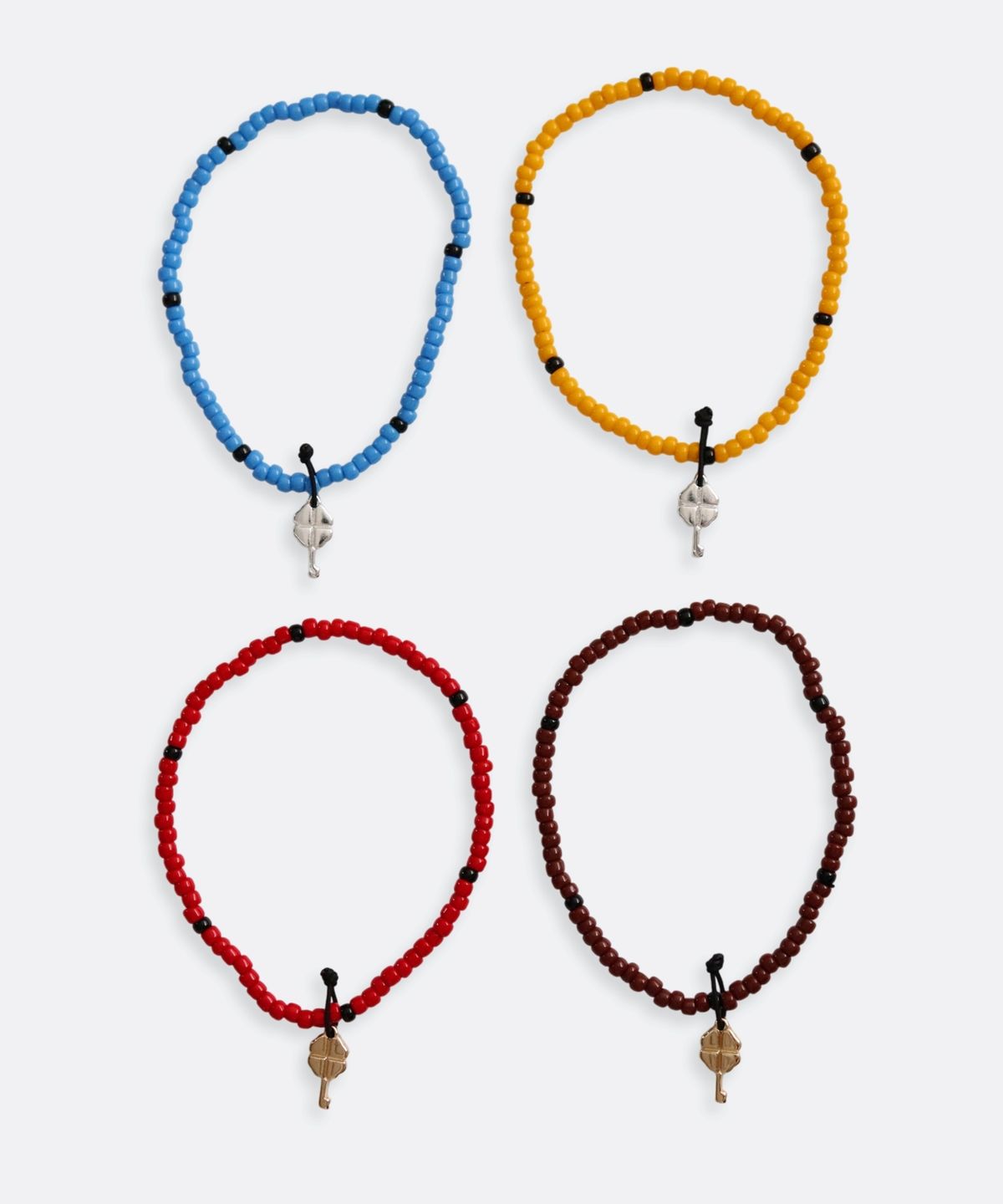봉보(BONBEAU) Clover key point daily beads Bracelet 미니 클로버 키 참 컬러 비즈 팔찌
