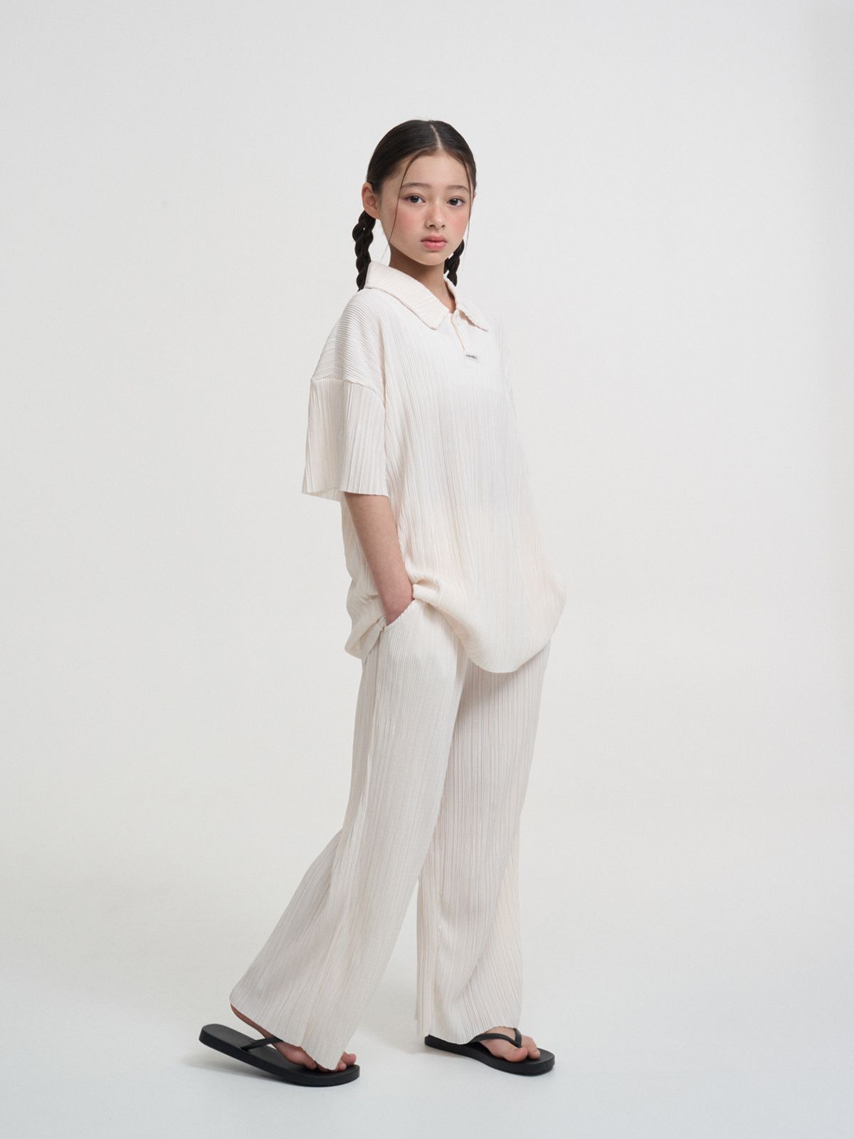 에이마켓(A-MARKET) PLEATED WIDE PANTS_IVORY